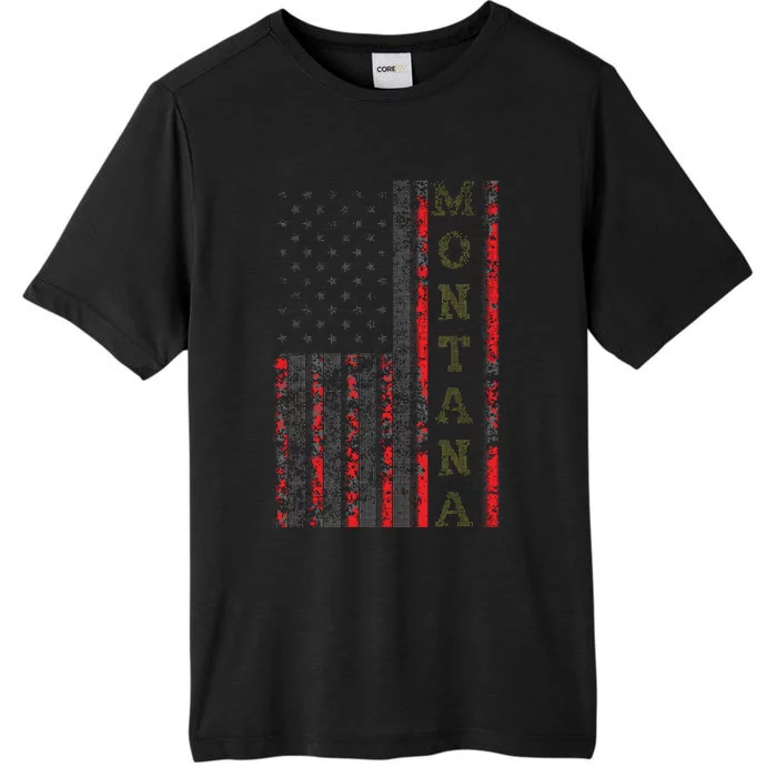 Cool Patriotic Montana Usa Us Flag ChromaSoft Performance T-Shirt