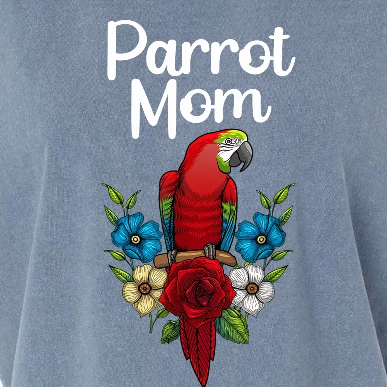 Cool Parrot Mom For Wo Girls Tropical Bird Lovers Owners Garment-Dyed Women's Muscle Tee