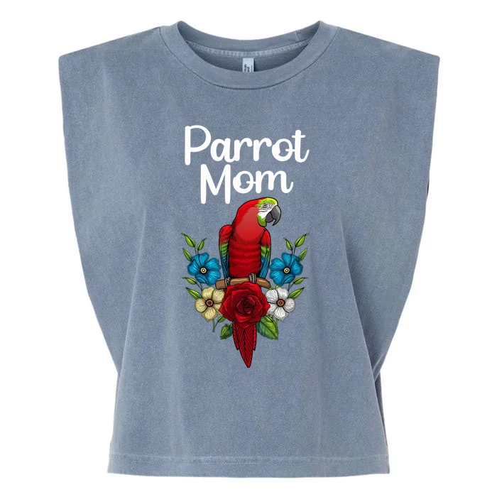 Cool Parrot Mom For Wo Girls Tropical Bird Lovers Owners Garment-Dyed Women's Muscle Tee