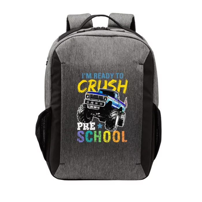 Crush Preschool Monster Truck First Day Of School Gift Vector Backpack