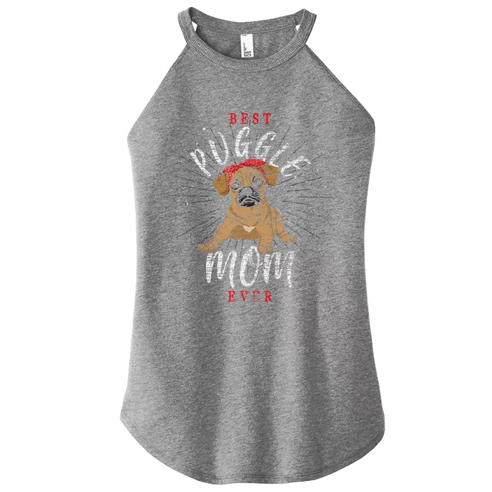 Cute Puggle Mom Mothers Day Dog Parent Dog Lover Puggle Women’s Perfect Tri Rocker Tank