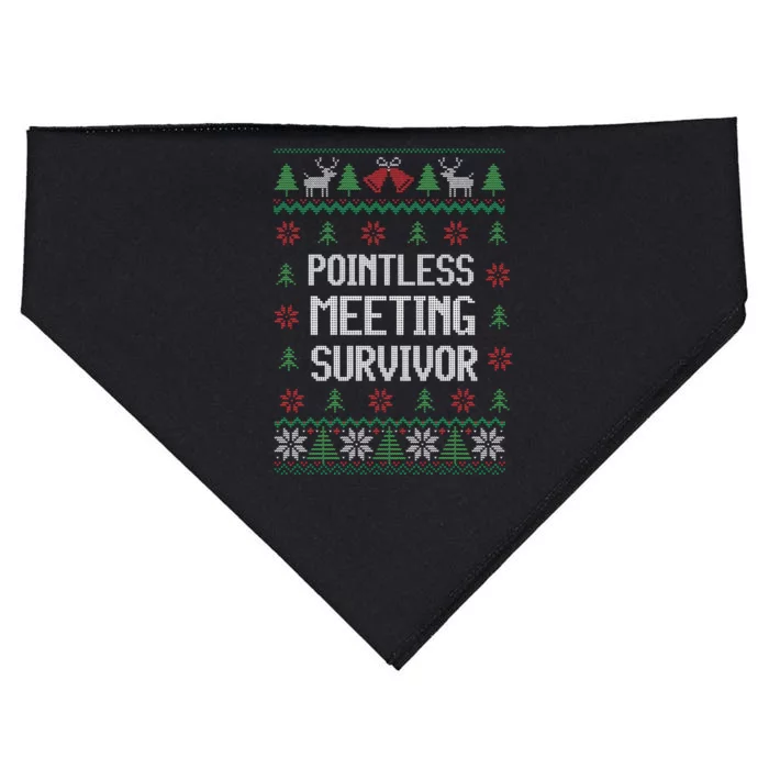 Christmas Pointless Meeting Survivor Ugly Office USA-Made Doggie Bandana