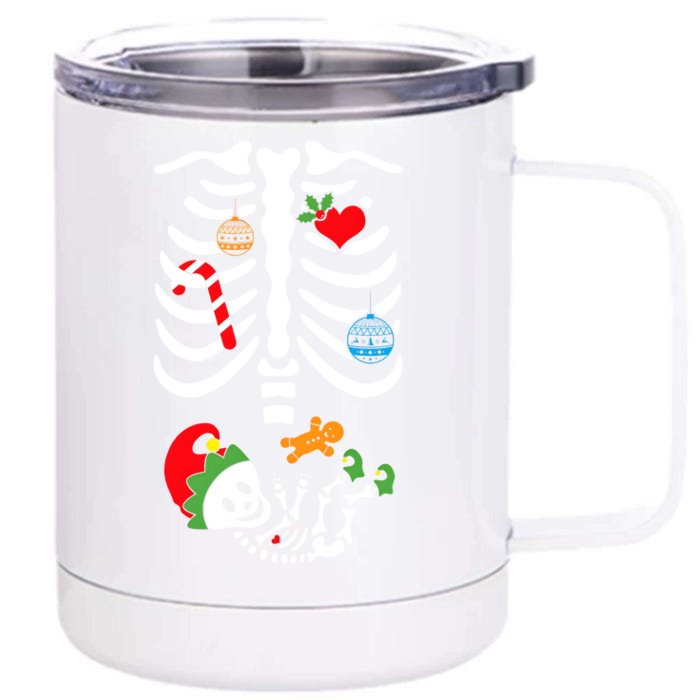 Christmas Pregnancy Maternity Xmas Holiday Season Family Front & Back 12oz Stainless Steel Tumbler Cup