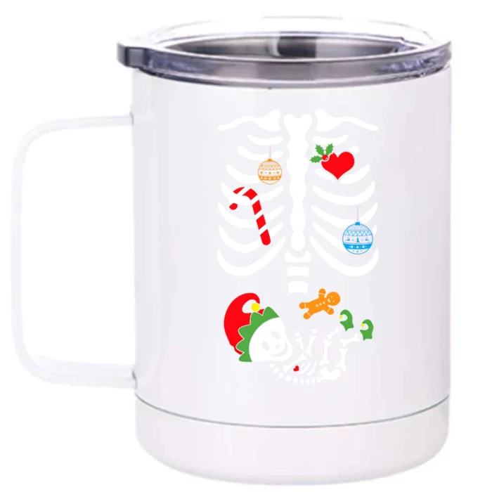 Christmas Pregnancy Maternity Xmas Holiday Season Family Front & Back 12oz Stainless Steel Tumbler Cup