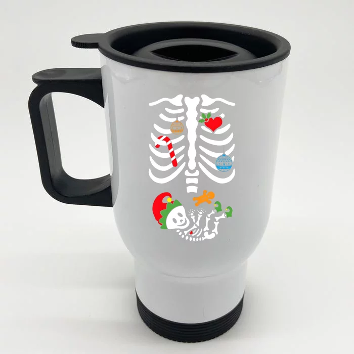 Christmas Pregnancy Maternity Xmas Holiday Season Family Front & Back Stainless Steel Travel Mug