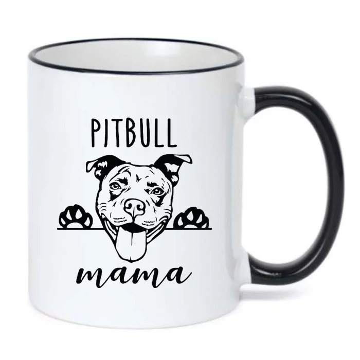 Cute Pitbull Mama Pocket Funny Hiding Dog Pet Mom Lover Black Color Changing Mug