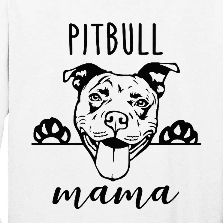 Cute Pitbull Mama Pocket Funny Hiding Dog Pet Mom Lover Long Sleeve Shirt