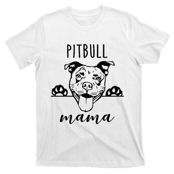 Cute Pitbull Mama Pocket Funny Hiding Dog Pet Mom Lover T-Shirt