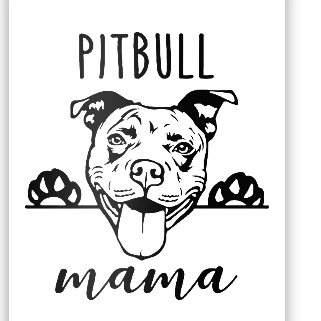 Cute Pitbull Mama Pocket Funny Hiding Dog Pet Mom Lover Poster