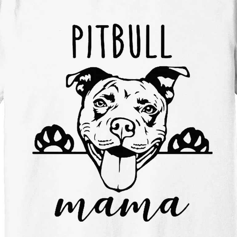 Cute Pitbull Mama Pocket Funny Hiding Dog Pet Mom Lover Premium T-Shirt