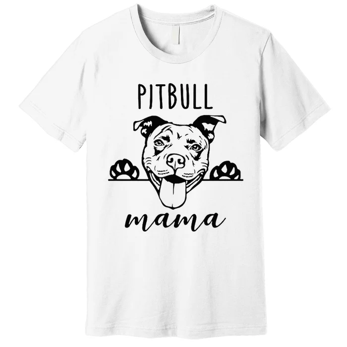 Cute Pitbull Mama Pocket Funny Hiding Dog Pet Mom Lover Premium T-Shirt