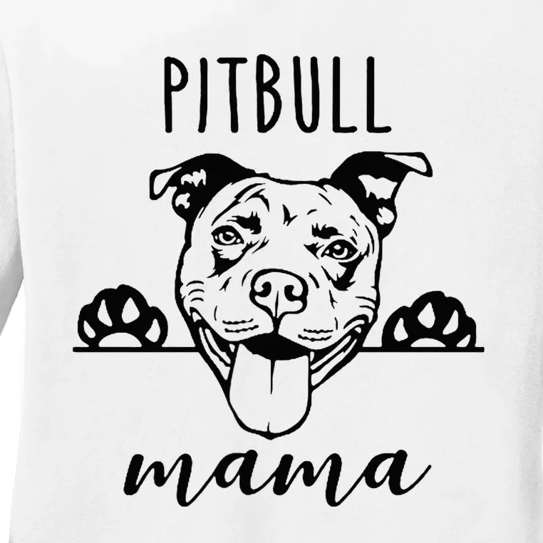 Cute Pitbull Mama Pocket Funny Hiding Dog Pet Mom Lover Ladies Long Sleeve Shirt