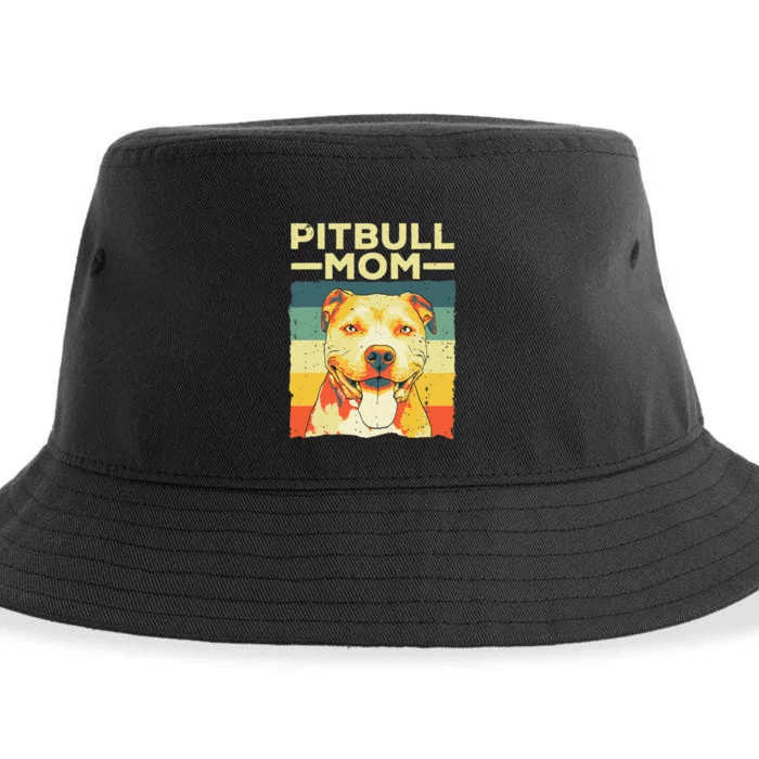 Cool Pitbull Mom For  Pitbull Owner Dog Lover Sustainable Bucket Hat