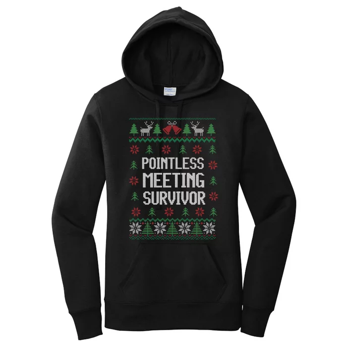 Christmas Pointless Meeting Survivor Ugly Office Women's Pullover Hoodie