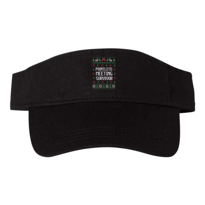 Christmas Pointless Meeting Survivor Ugly Office Valucap Bio-Washed Visor