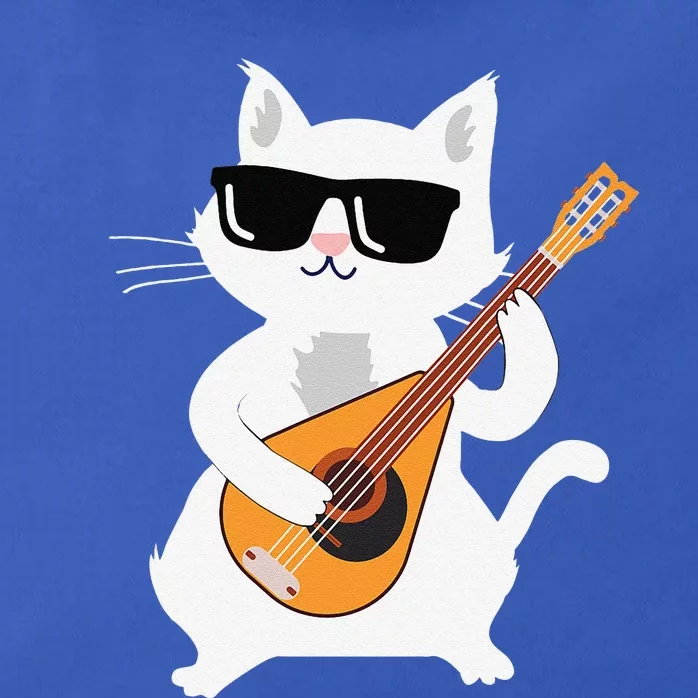 Cat Playing Mandolin Zip Tote Bag