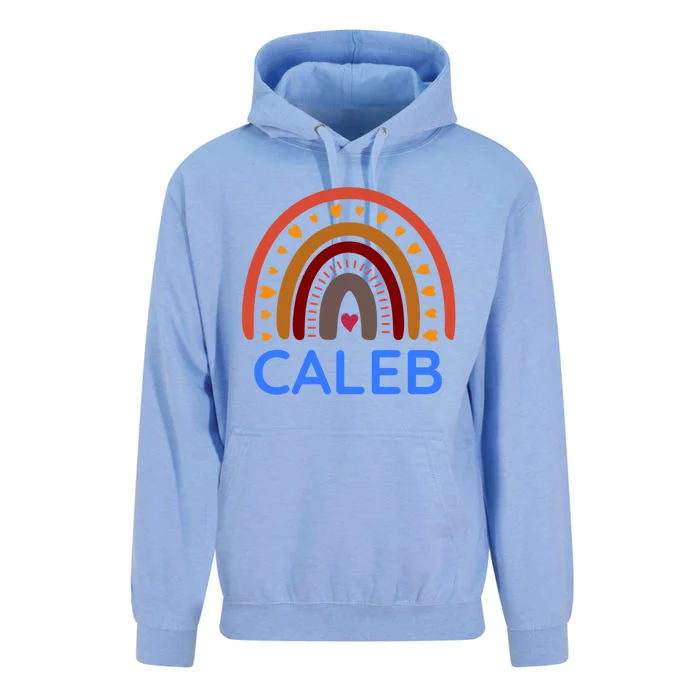 Caleb Personalized Name Colorful Rainbow Design Cute Gift Unisex Surf Hoodie