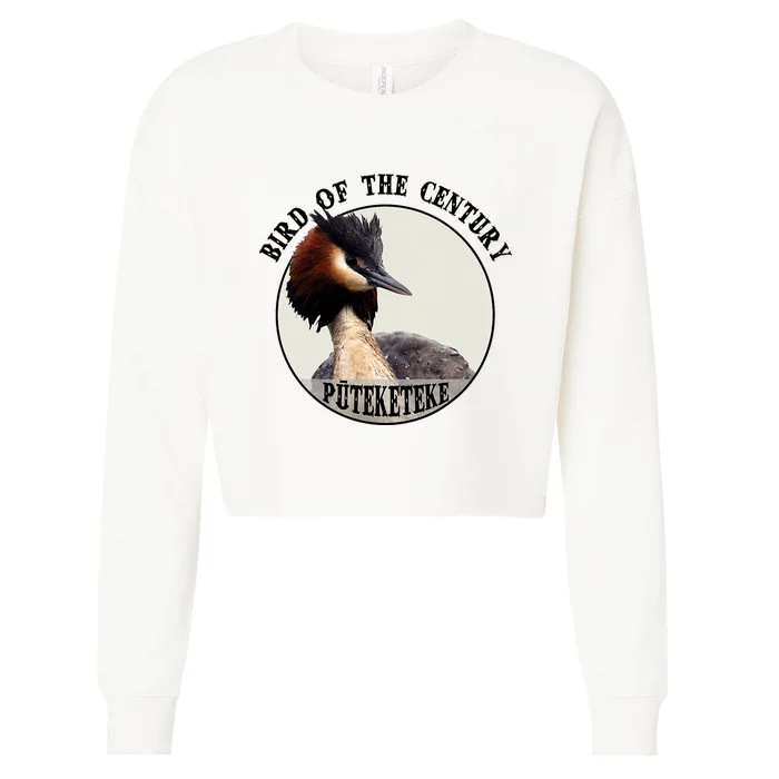 Cute Puteketeke New ZealandS Bird Of The Century Flower Cropped Pullover Crew