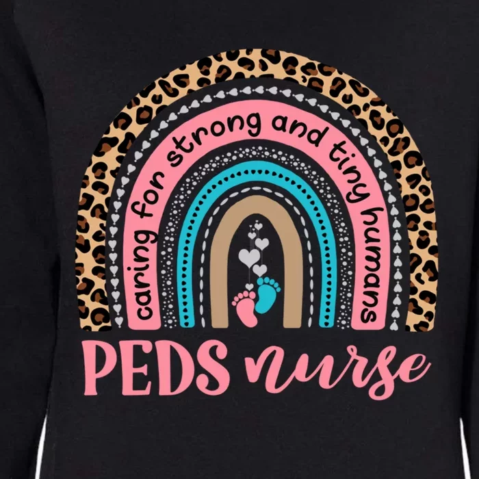 Cute Peds Nurse Rainbow Footprints Pediatric Nursing Team Gift Womens California Wash Sweatshirt