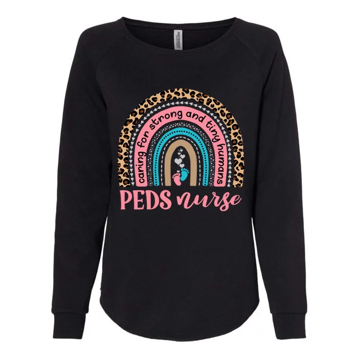 Cute Peds Nurse Rainbow Footprints Pediatric Nursing Team Gift Womens California Wash Sweatshirt