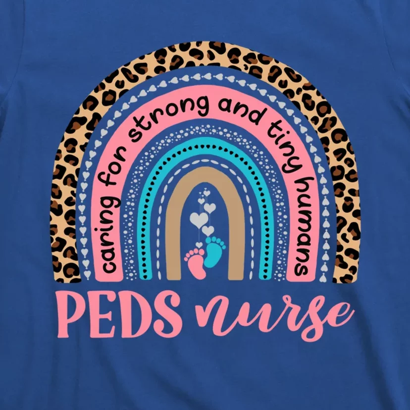 Cute Peds Nurse Rainbow Footprints Pediatric Nursing Team Gift T-Shirt