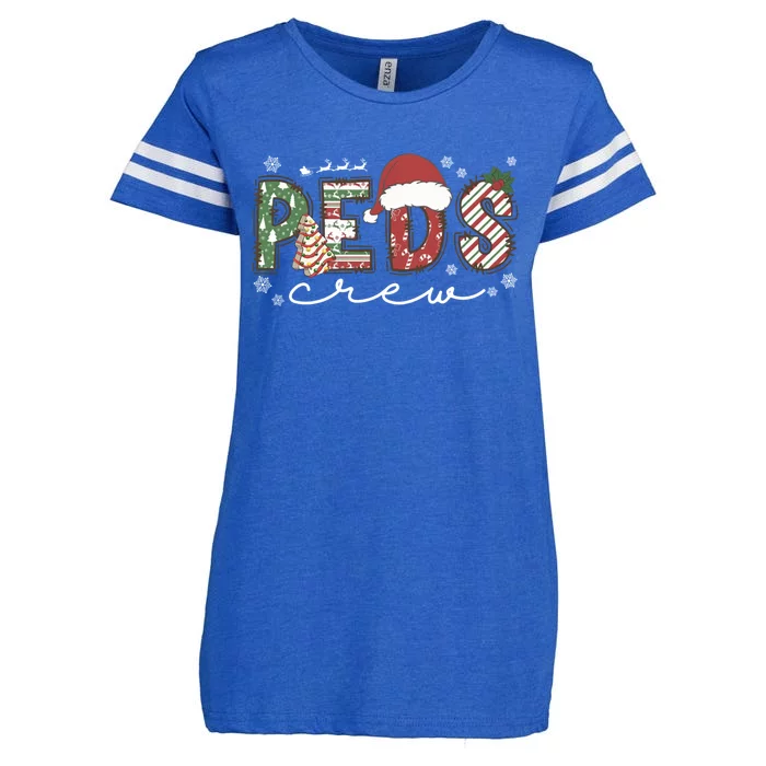 Christmas Pediatric Nurse Peds Crew Nursing Team Squad Xmas Gift Enza Ladies Jersey Football T-Shirt