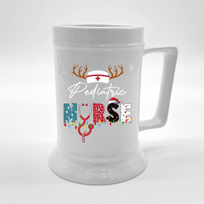 Cute Pediatric Nurse Christmas Peds Pediatrician Meaningful Gift Front & Back Beer Stein