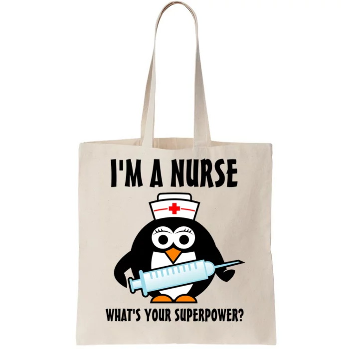 Cute Penguin Nursing For Super Nurse Tote Bag