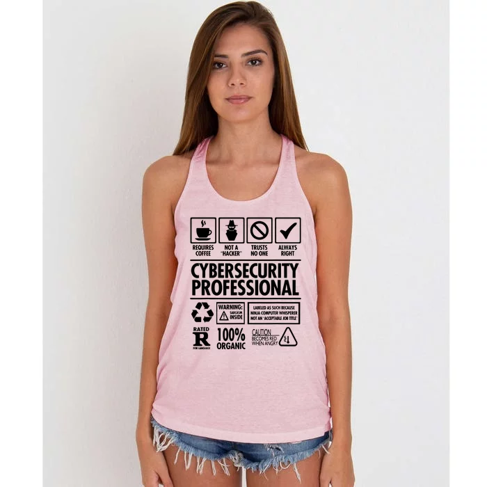 Cybersecurity Professional Not A Hacker Women's Knotted Racerback Tank