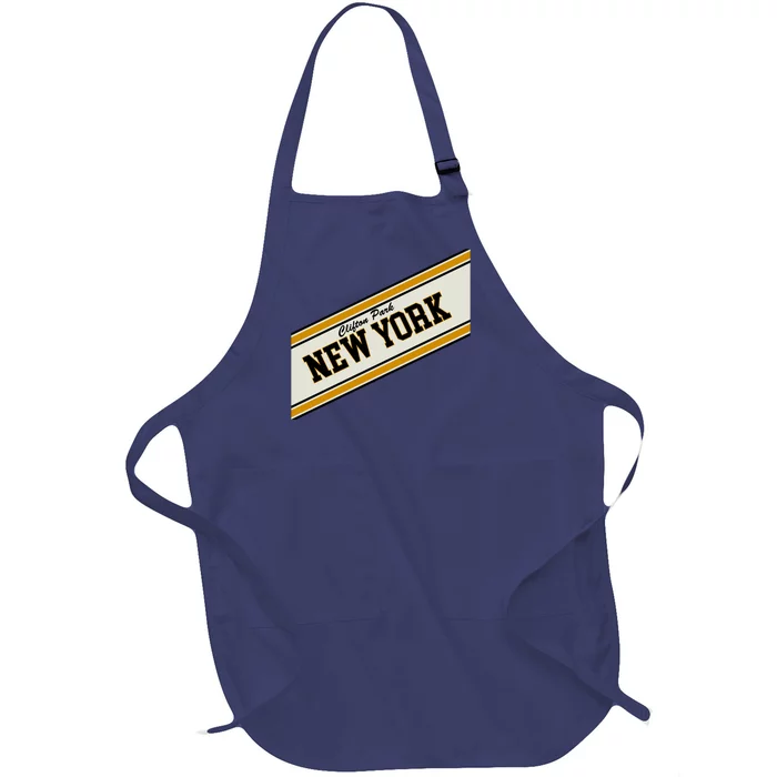 Clifton Park New York Varsity Logo Full-Length Apron With Pocket