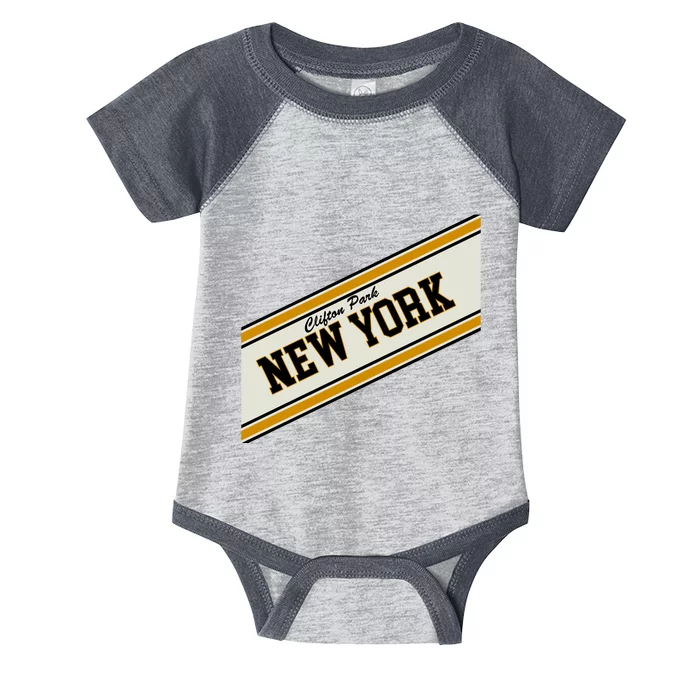 Clifton Park New York Varsity Logo Infant Baby Jersey Bodysuit