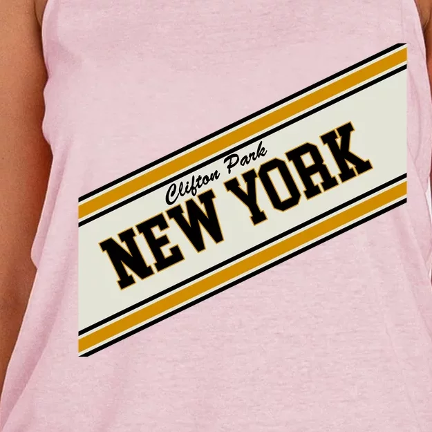 Clifton Park New York Varsity Logo Women's Knotted Racerback Tank