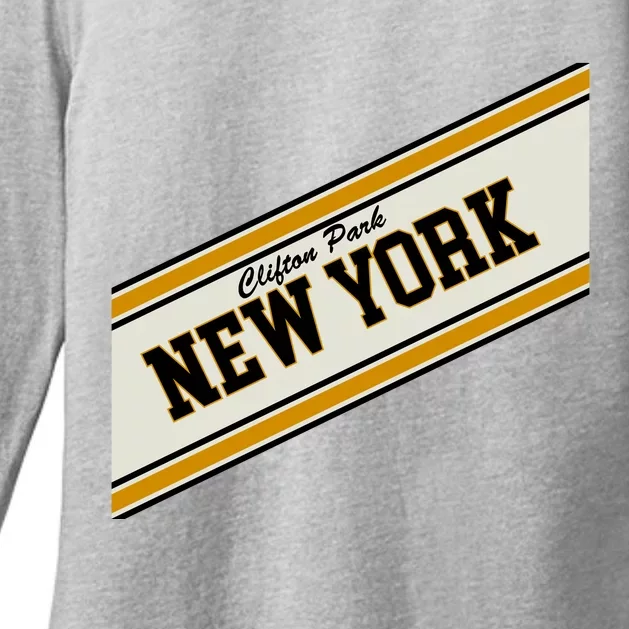 Clifton Park New York Varsity Logo Womens CVC Long Sleeve Shirt