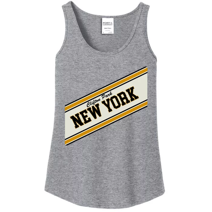 Clifton Park New York Varsity Logo Ladies Essential Tank