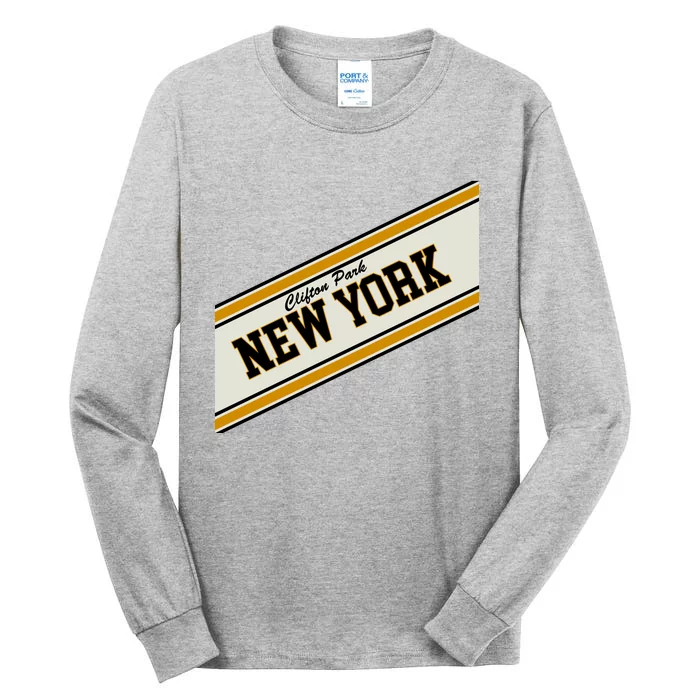 Clifton Park New York Varsity Logo Tall Long Sleeve T-Shirt