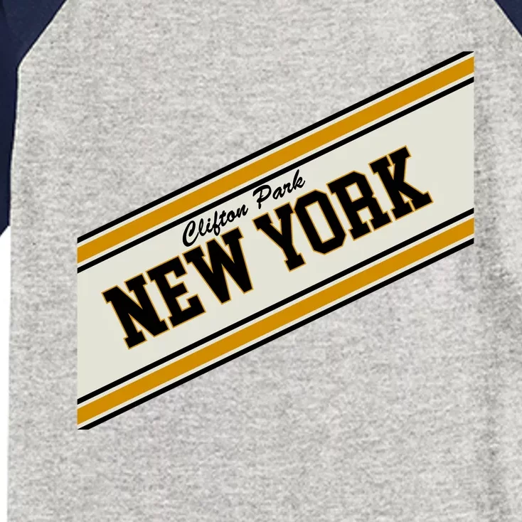 Clifton Park New York Varsity Logo Kids Colorblock Raglan Jersey