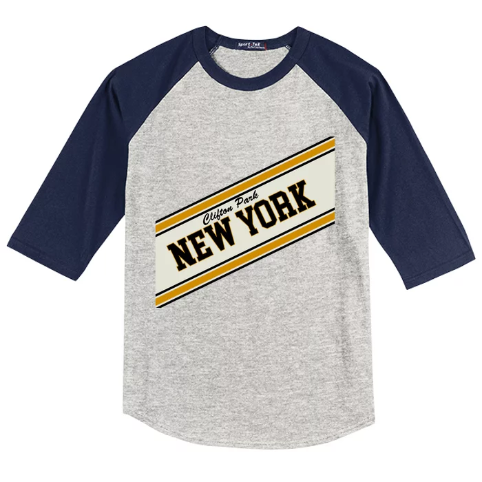 Clifton Park New York Varsity Logo Kids Colorblock Raglan Jersey