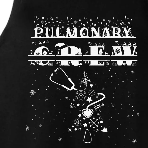 Christmas Pulmonary Nurse Lung Crew Stethoscope Tree Ladies Tri-Blend Wicking Tank