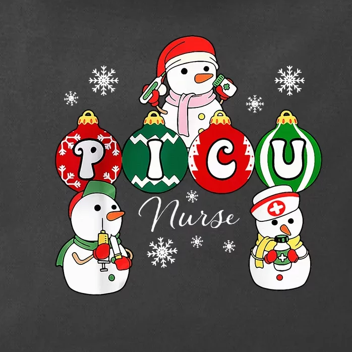 Christmas PICU Nurse Snowman Pediatric ICU Crew Xmas Zip Tote Bag