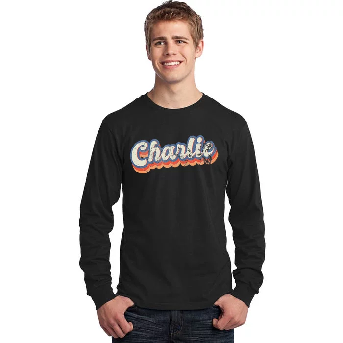 Charlie Personalized Name Custom Lettering 70s Tall Long Sleeve T-Shirt