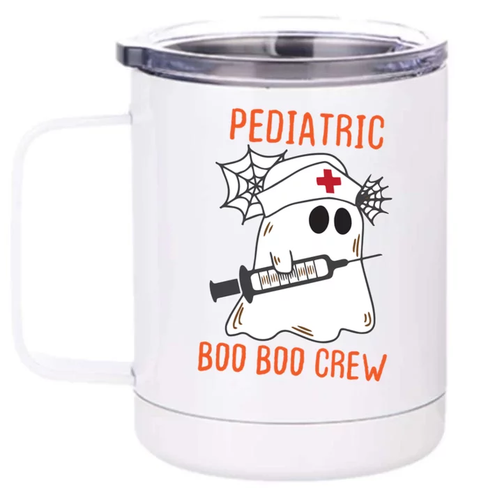 Cute Pediatric Nurse Halloween Ghost Rn Boo Boo Crew Cute Gift Front & Back 12oz Stainless Steel Tumbler Cup