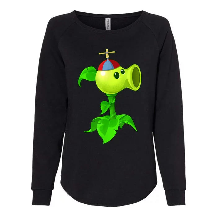 Cute Peashooter, Nostalgia Plants And Zombies, Leaf Cap Womens California Wash Sweatshirt