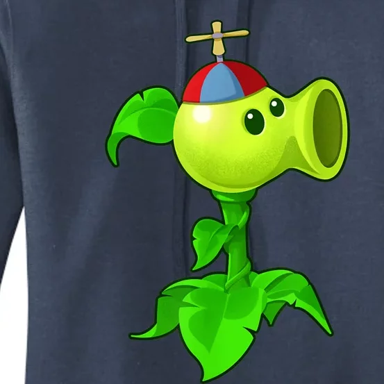 Cute Peashooter, Nostalgia Plants And Zombies, Leaf Cap Women's Pullover Hoodie