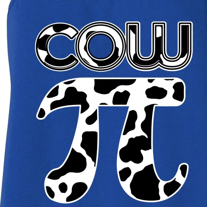 Cow Pi National Pi Day Farmer Pun Math Numbers 3 14 March 14 Gift Women's Racerback Tank