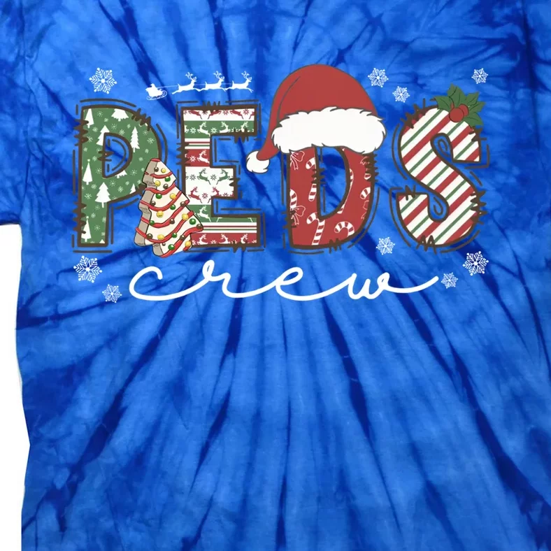 Christmas Pediatric Nurse Peds Crew Nursing Team Squad Xmas Gift Tie-Dye T-Shirt