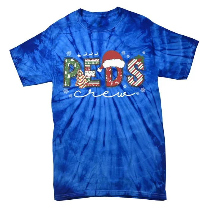 Christmas Pediatric Nurse Peds Crew Nursing Team Squad Xmas Gift Tie-Dye T-Shirt