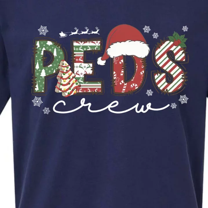 Christmas Pediatric Nurse Peds Crew Nursing Team Squad Xmas Gift Sueded Cloud Jersey T-Shirt