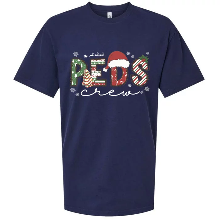 Christmas Pediatric Nurse Peds Crew Nursing Team Squad Xmas Gift Sueded Cloud Jersey T-Shirt