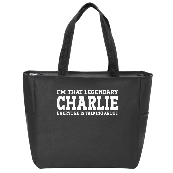 Charlie Personal Name Funny Charlie Zip Tote Bag