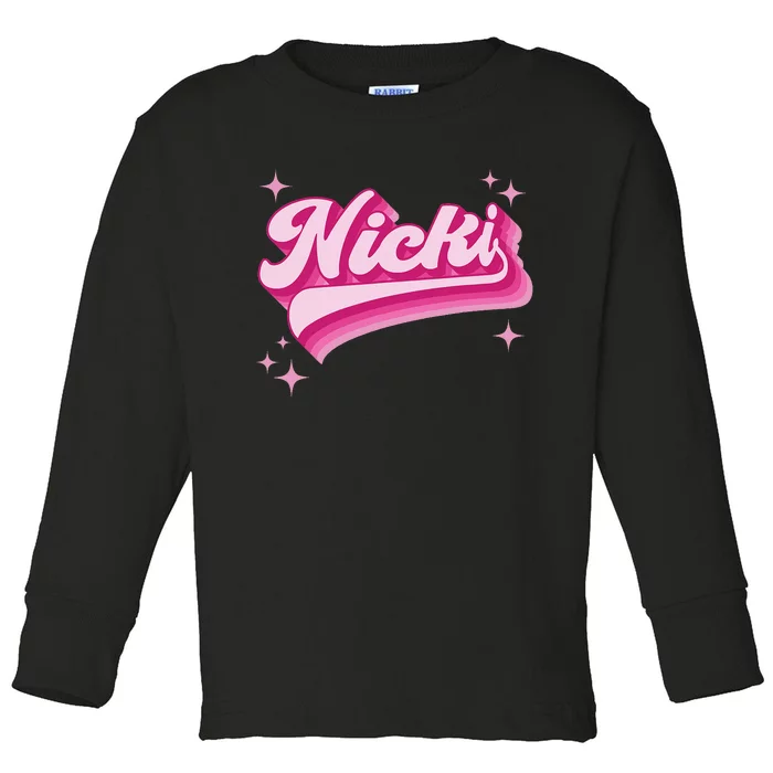 Cool Personalized Name Nicki Toddler Long Sleeve Shirt